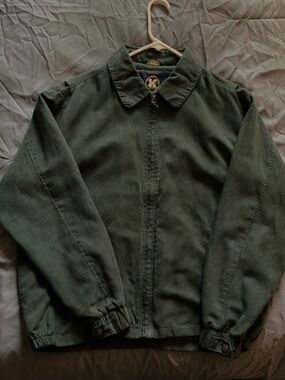Kj Brand Olive Green Men's Zip-Up Bomber Jacket